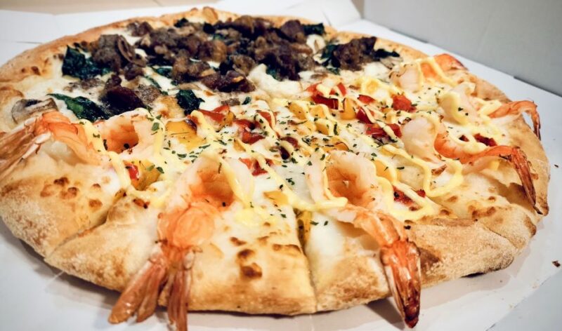 炭火焼ビーフと海老の贅沢ハーフ＆ハーフ-ダンシングレモンマヨシュリンプ